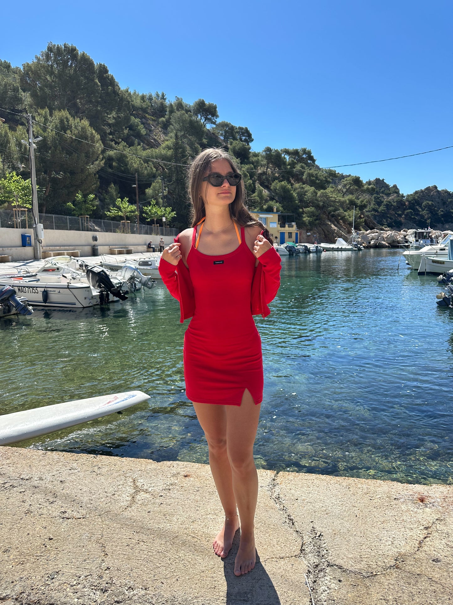 RED SOFT CAMI DRESS - HUG