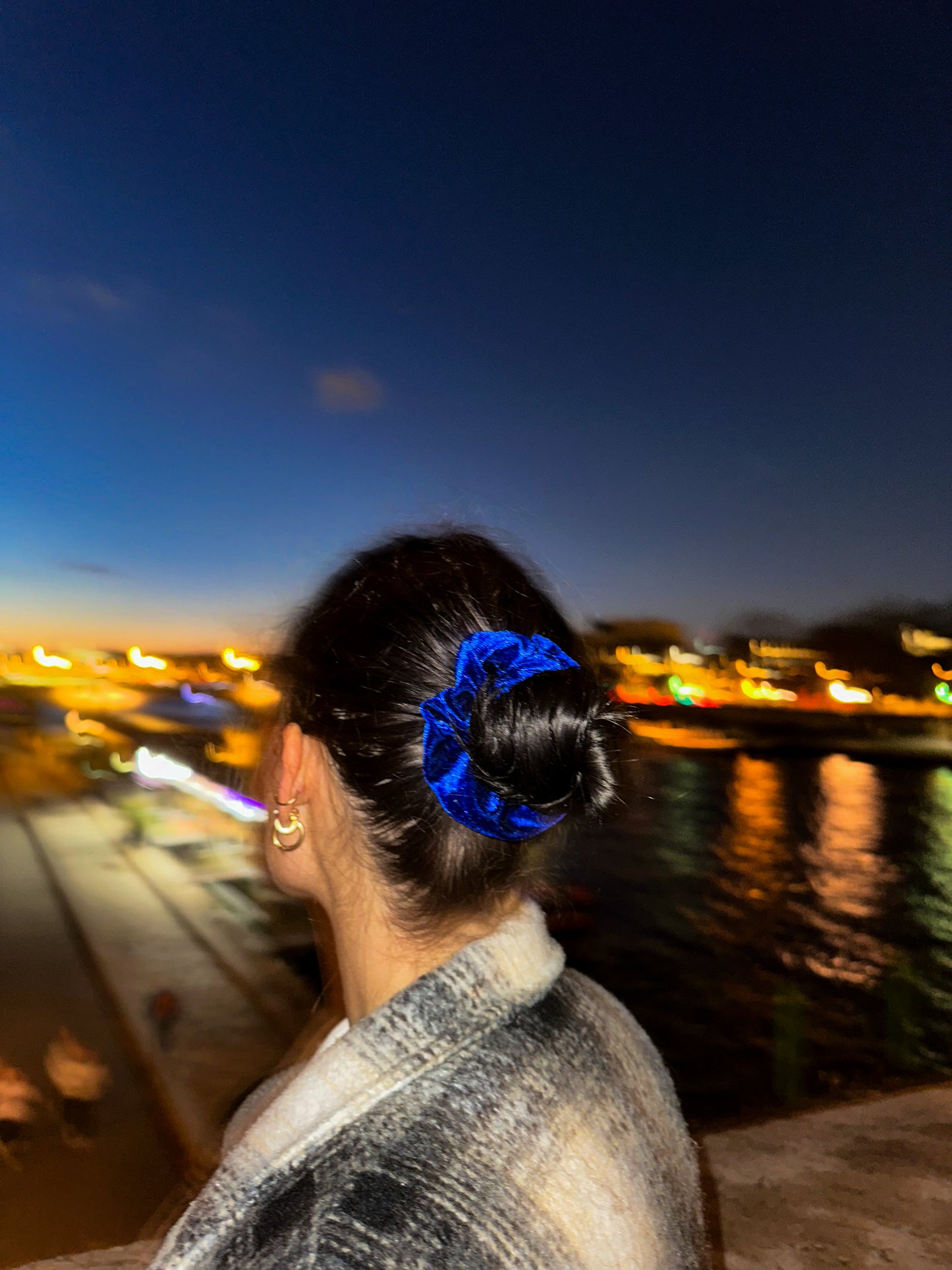 ROYAL BLUE HANDMADE SCRUNCHIES - SEWN BY CHLOE