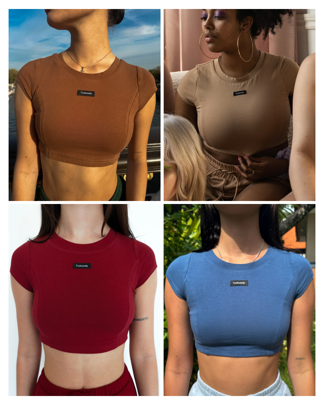 Lots de Tee crop tops (Paquet de 4)