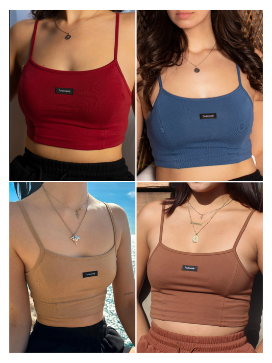 Ensemble de 4 Camisoles Crop Tops (Valeur de 99.96$)