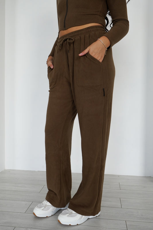 OLIVE BROWN SOFT PANTS - HUG