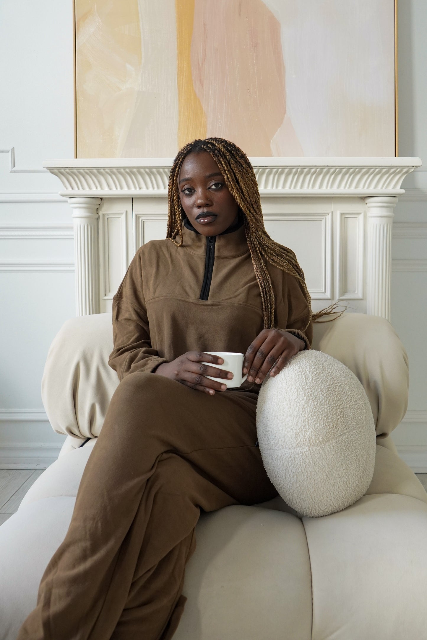 OLIVE BROWN SOFT ZIP-UP - HUG