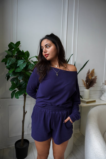 SHORT DOUX BLEU FONCÉ - HUG