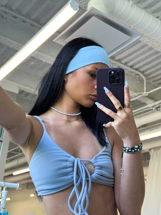 BLUE HANDMADE HEADBANDS - SEWN BY CHLOE