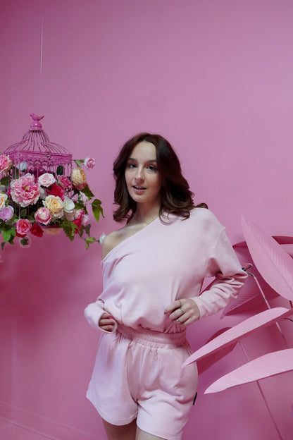 ÉPAULE TOMBANTE DOUX ROSE - HUG