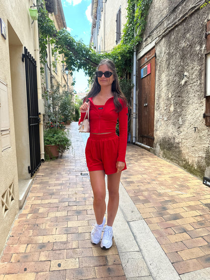 RED SOFT MINI ZIP - HUG
