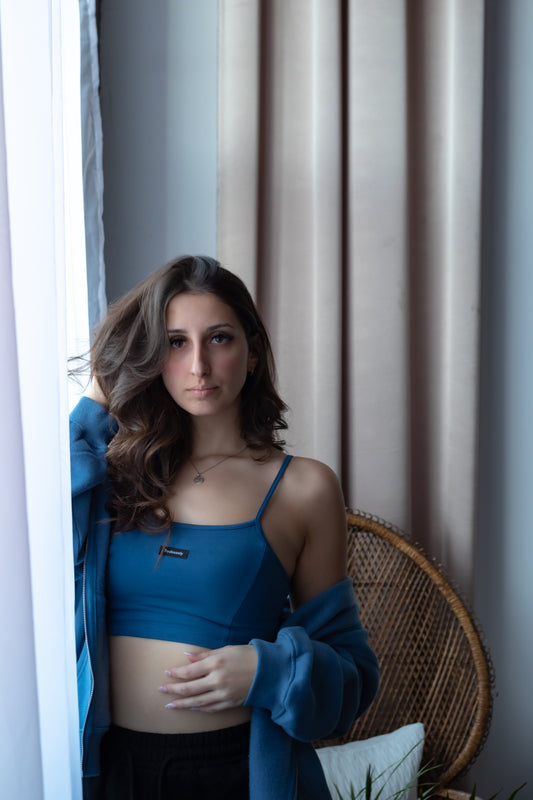 DARK BLUE CAMI CROP TOP