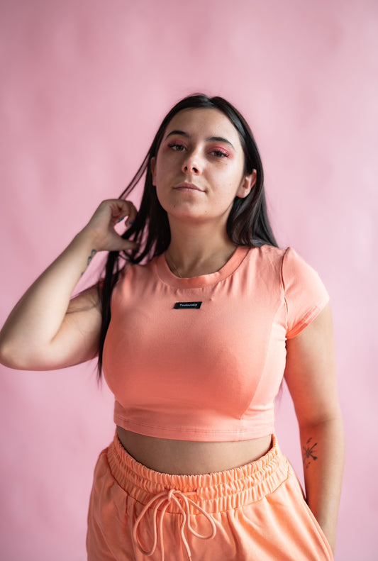 PEACH TEE CROP TOP