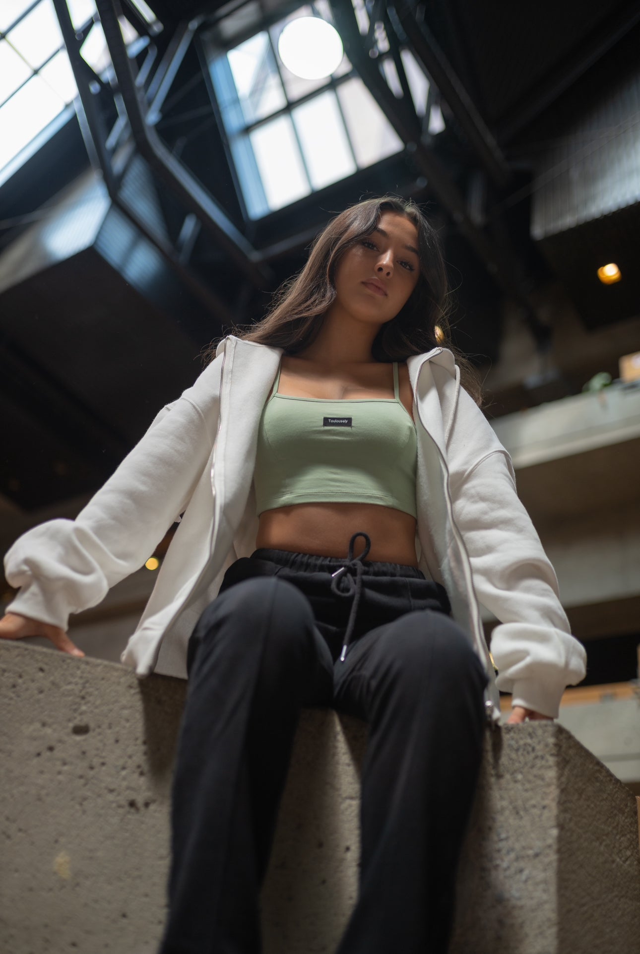 VERT SAUGE CAMI CROP TOP