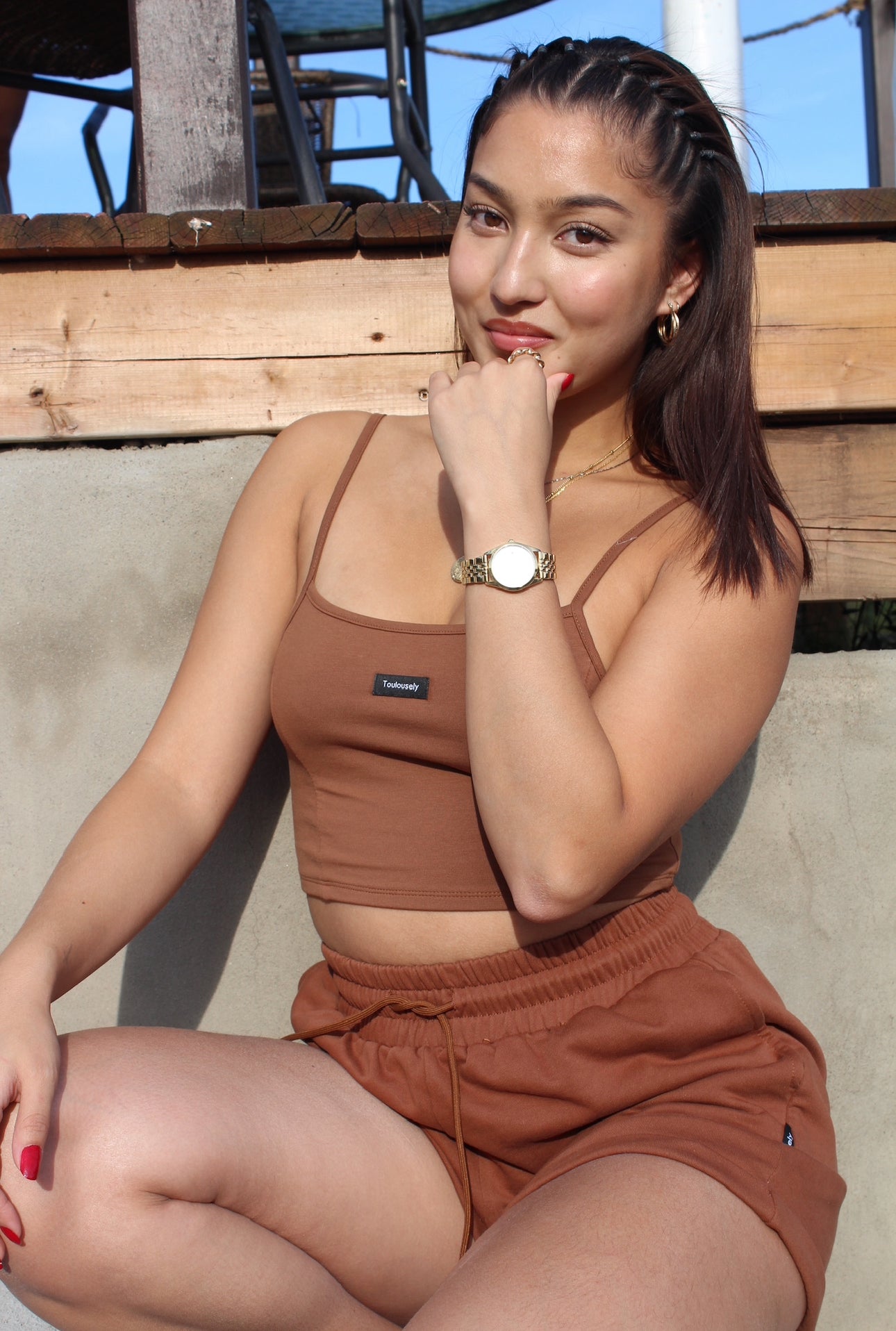 BRUN CAMI CROP TOP