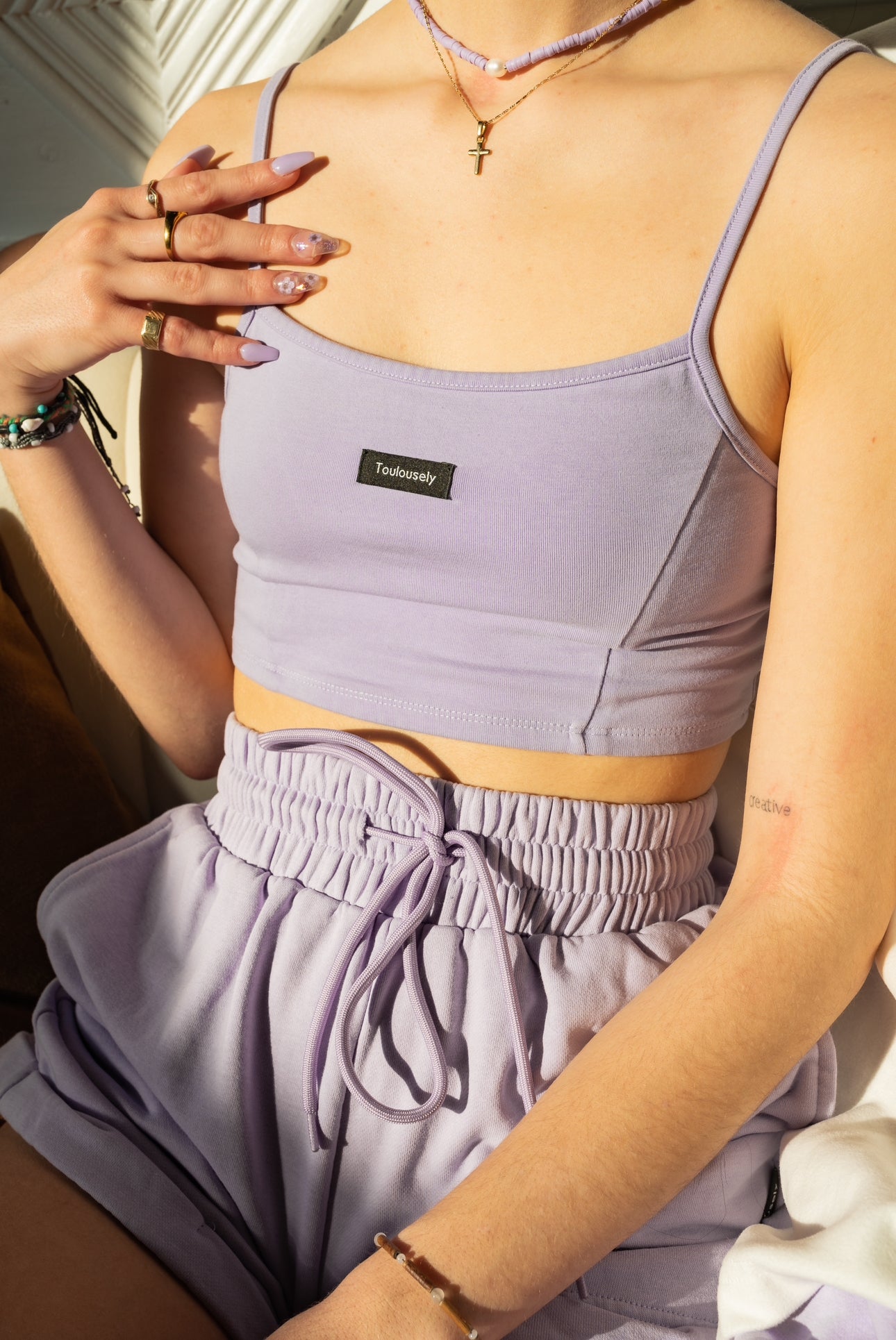 PURPLE CAMI CROP TOP