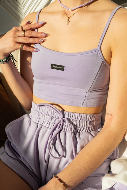 PURPLE CAMI CROP TOP