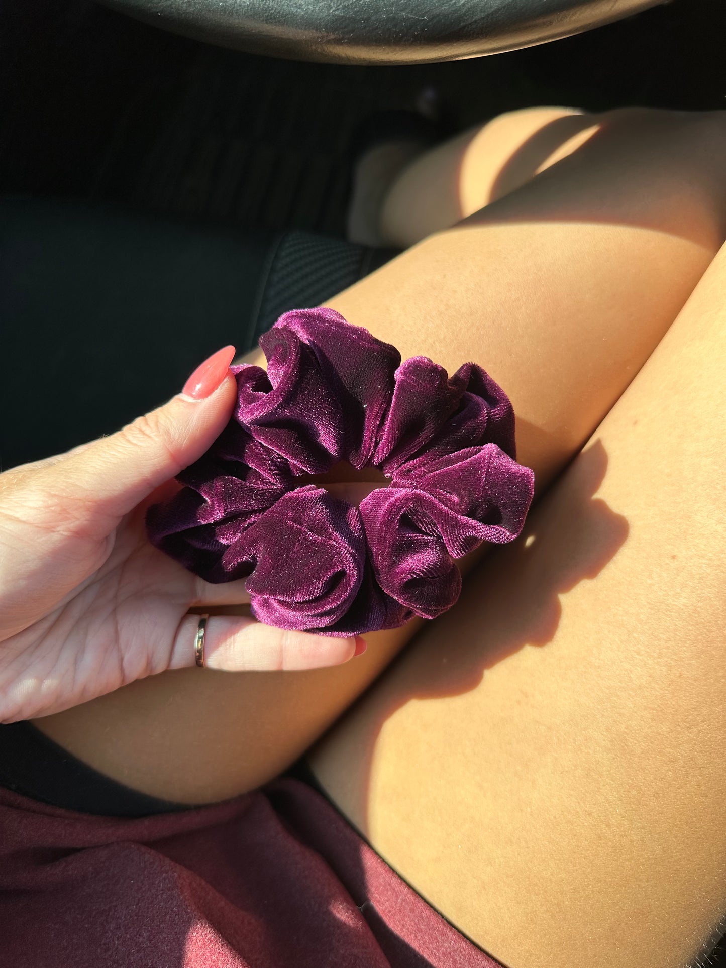 BLACK RASPBERRY HANDMADE SCRUNCHIES - SEWN BY CHLOE
