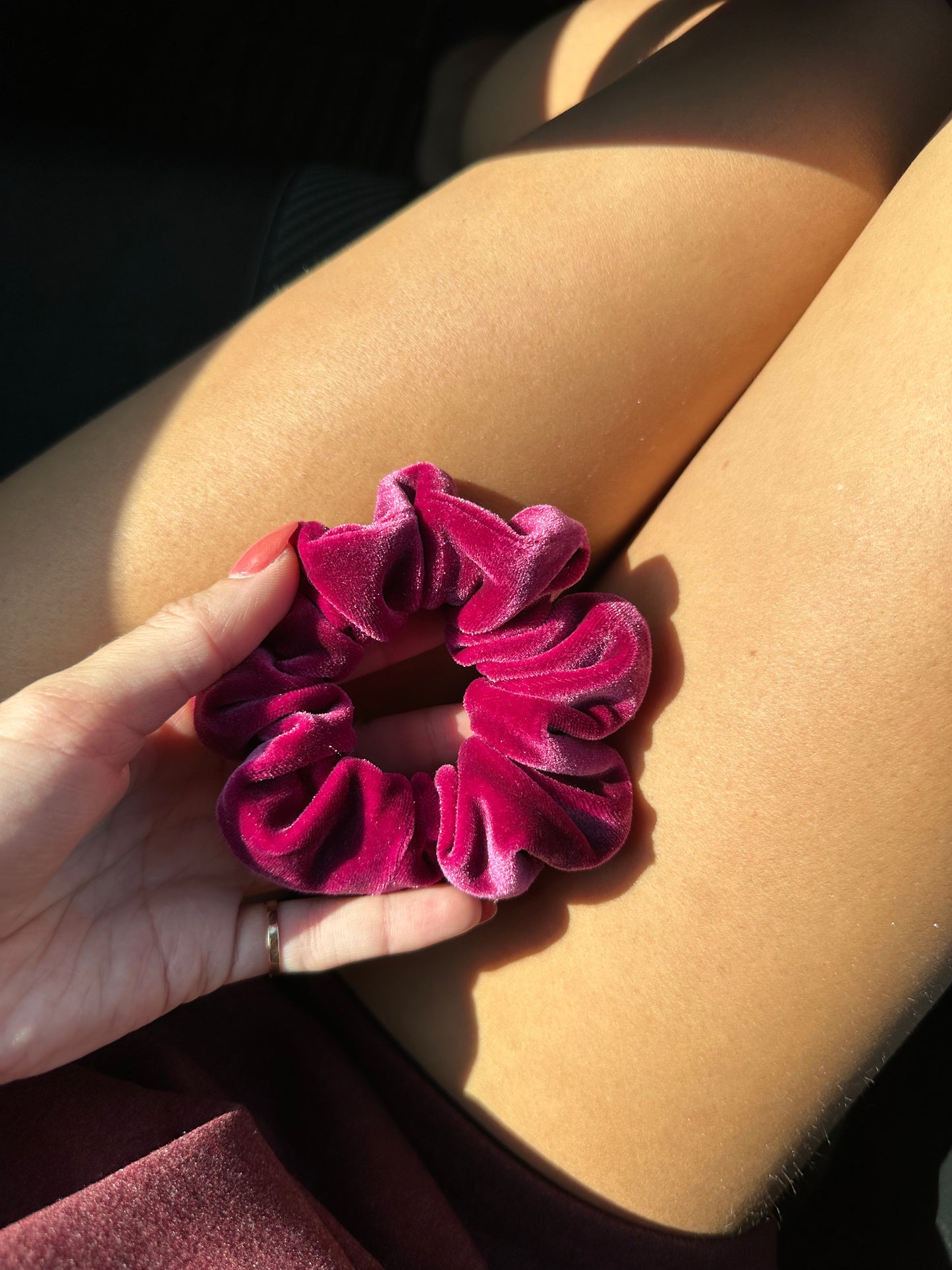 SCRUNCHIES FRAMBOISE - COUSUS PAR CHLOÉ