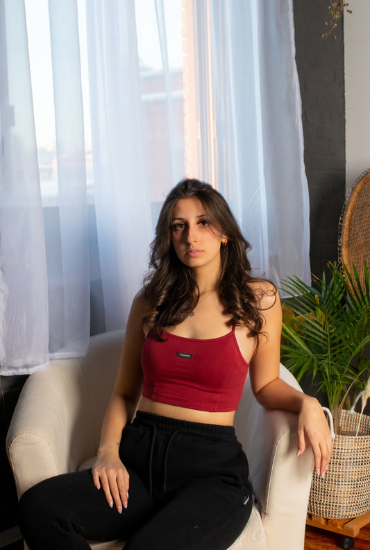 RED CAMI CROP TOP