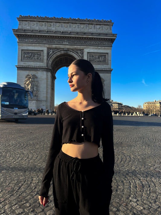 BLACK SOFT CARDIGAN - PARIS
