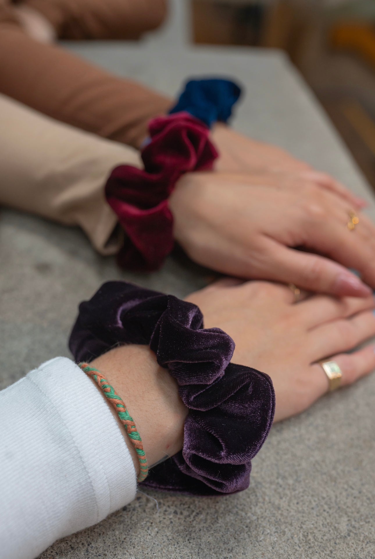 BURGUNDY HANDMADE SCRUNCHIES - SEWN BY CHLOE