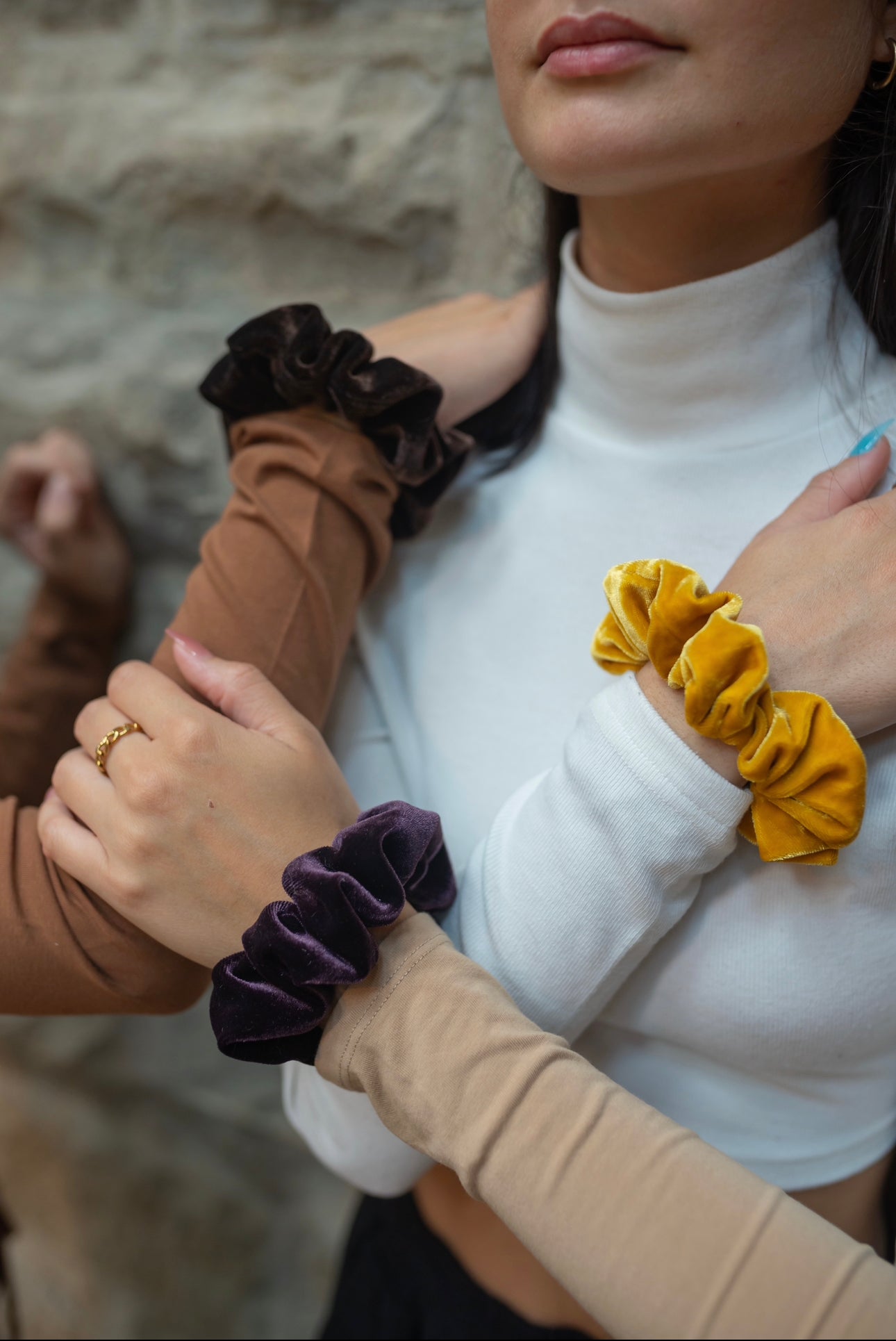 YELLOW HANDMADE SCRUNCHIES - SEWN BY CHLOE