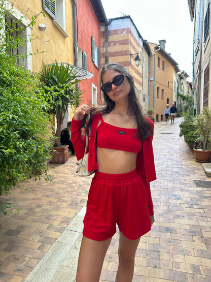 RED SOFT SHORTS - HUG