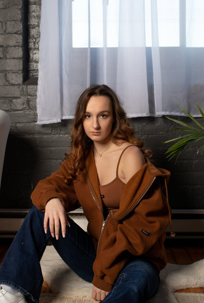 BROWN OVERSIZED JACKET - DARING