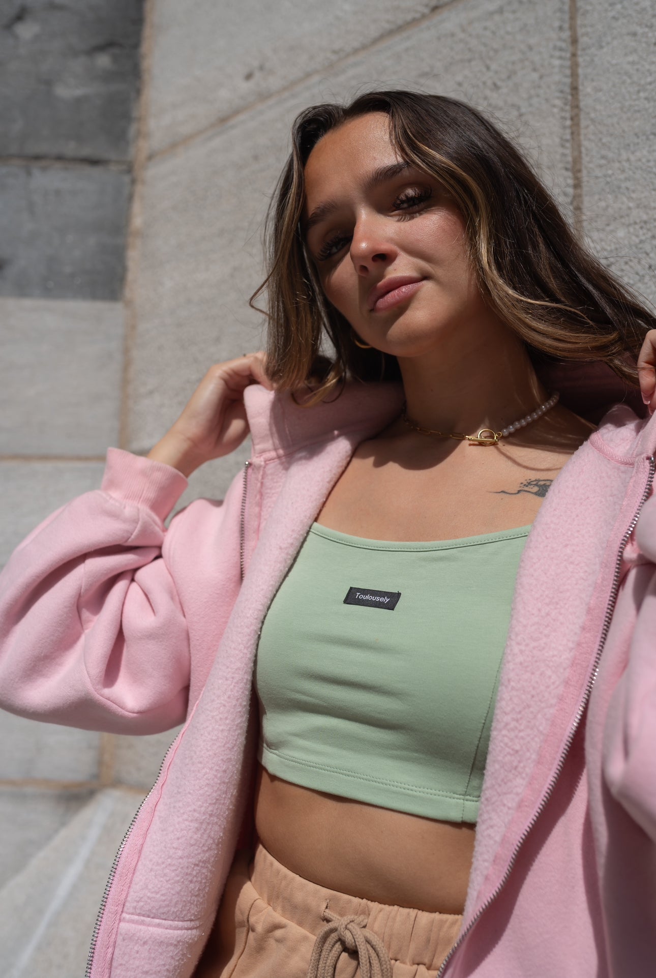 VERT SAUGE CAMI CROP TOP