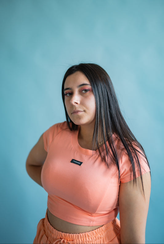 PEACH TEE CROP TOP