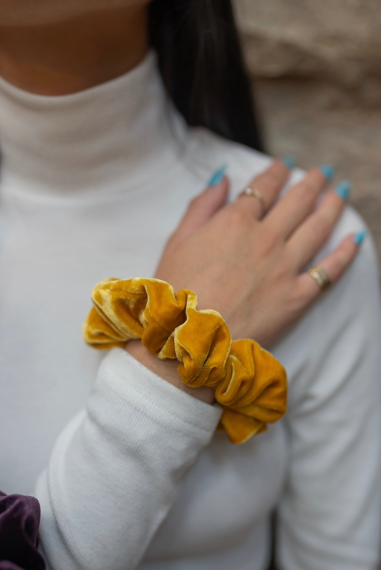 YELLOW HANDMADE SCRUNCHIES - SEWN BY CHLOE