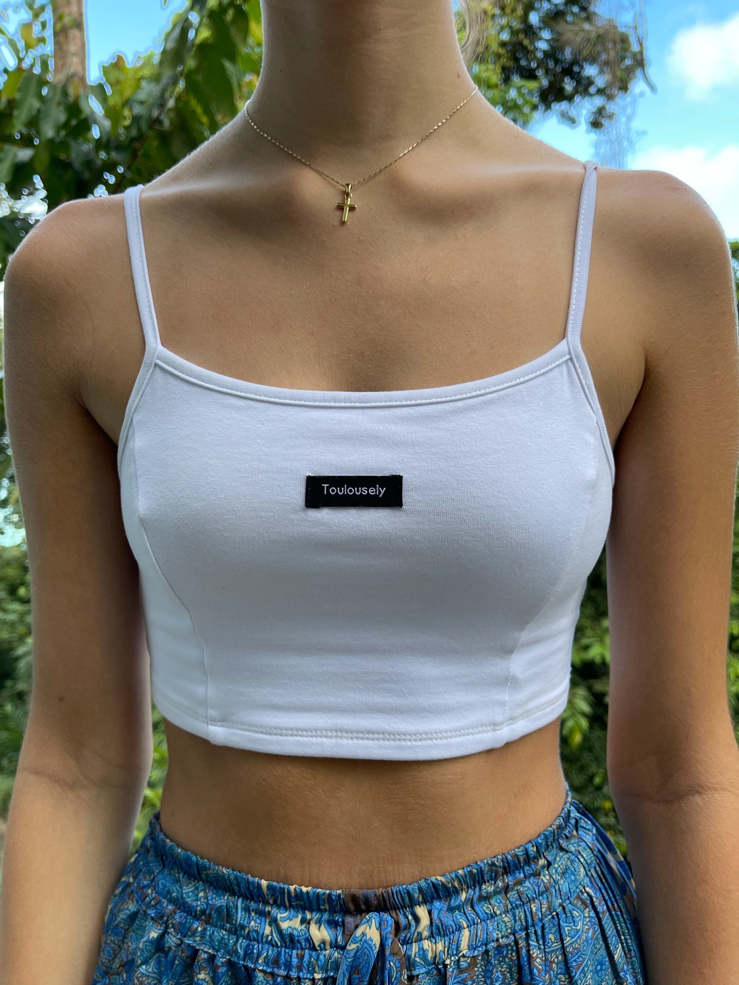 BLANC CAMI CROP TOP