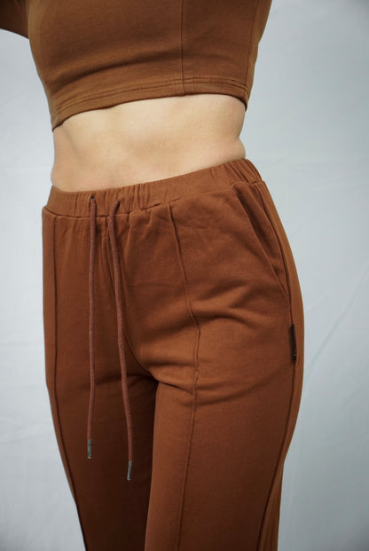 BROWN STRAIGHT PANTS - DARING