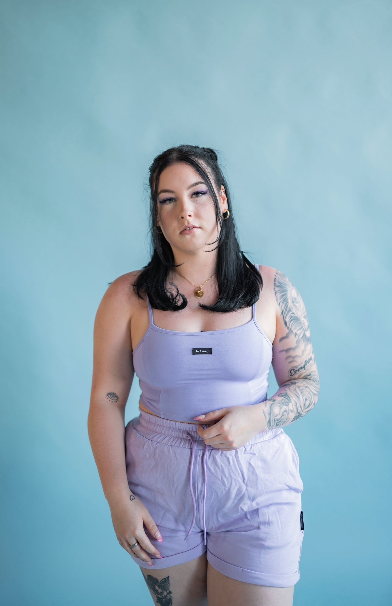 PURPLE CAMI CROP TOP