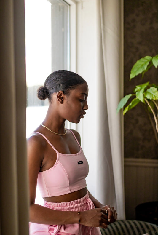 BABY PINK CAMI CROP TOP